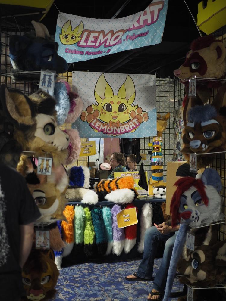 A stand selling fursuit partials and tails